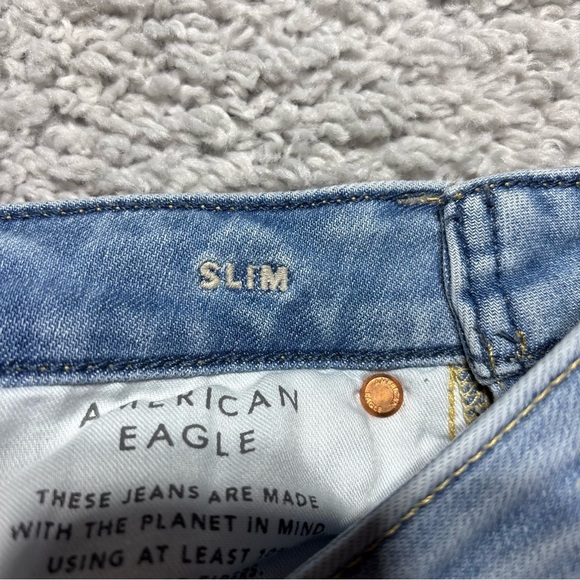 American Eagle Jeans Mens 26 x 28 Slim Light Wash Airflex Classic Casual Denim - Picture 3 of 6